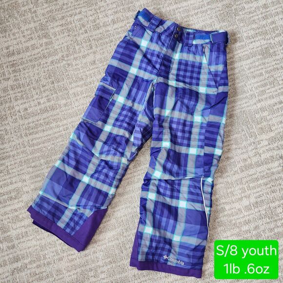 Columbia Other - Columbia youth Bugaboo snow ski pants purple plaid size S/8